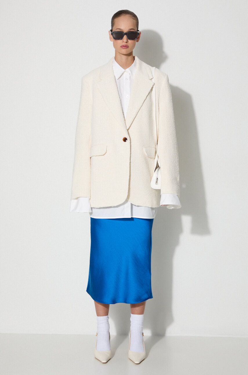 Bunda Samsoe Samsoe Single-Breasted Straight Fit Blazer Béžová | F23200185, 1