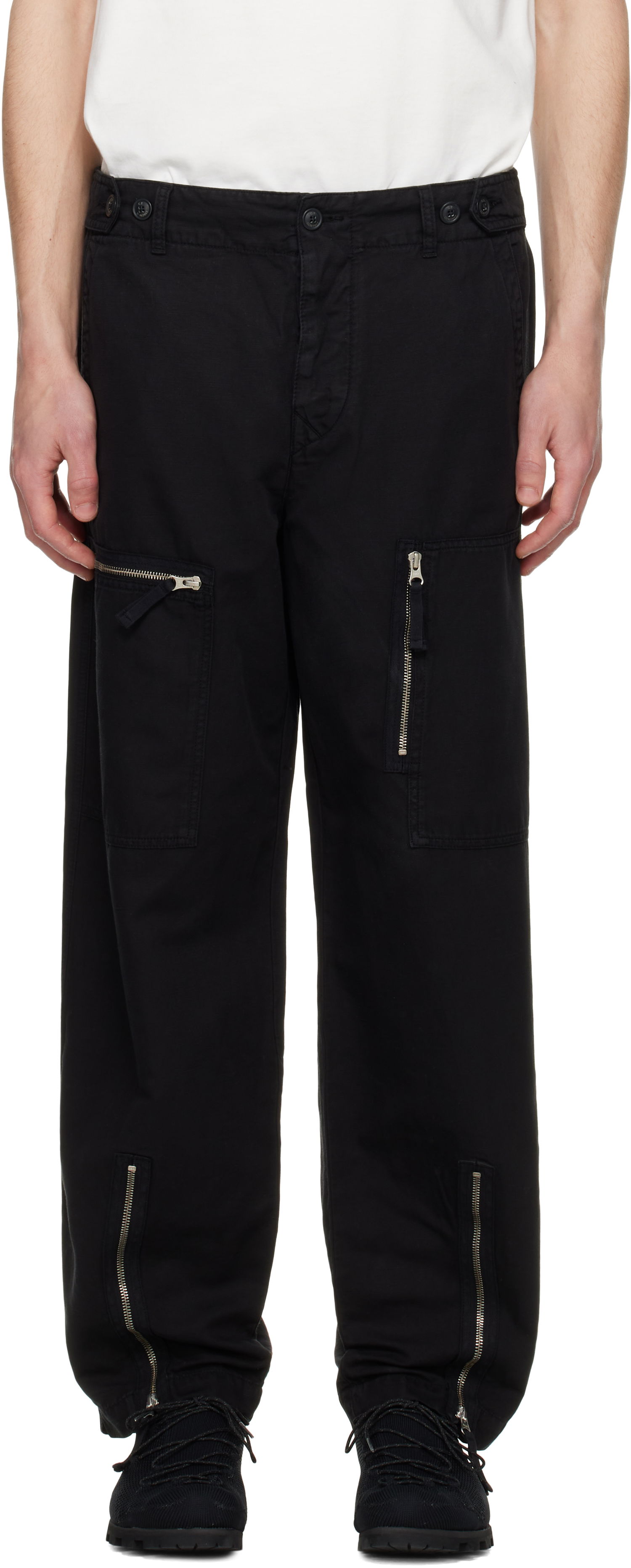 Cargo nohavice C.P. Company C.P. Company Cotton Linen Cargo Pants Čierna | 18CMPA104A-006273G, 0