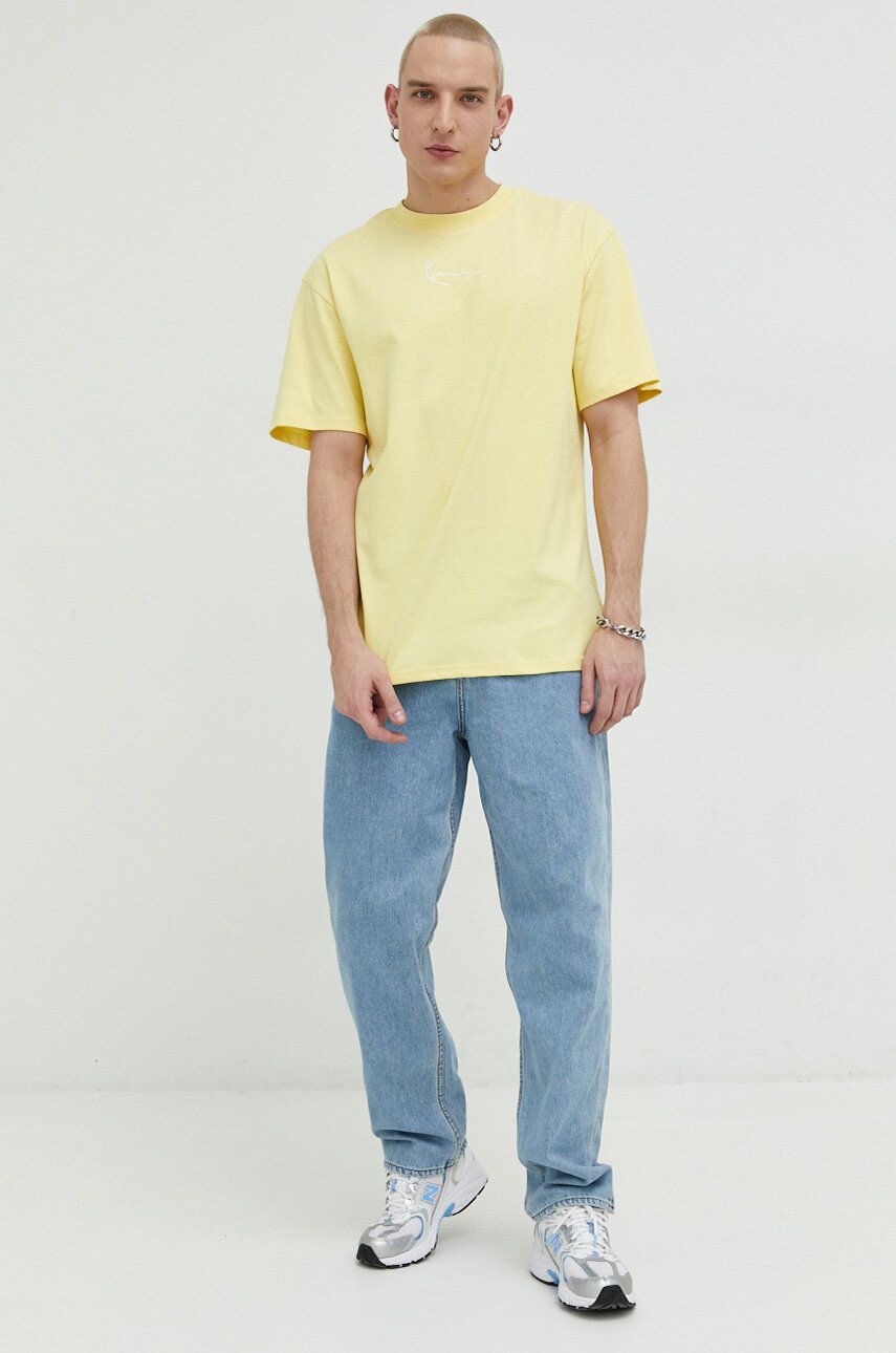 Tričko Karl Kani Small Signature Essential Tee Žltá | 6034674, 0