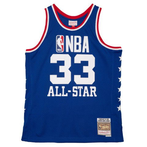 Dres Mitchell & Ness Jersey All-Star Game West Kareem Abdul Jabbar Navy | SMJYLG20016-ASWROYA85KAB, 0