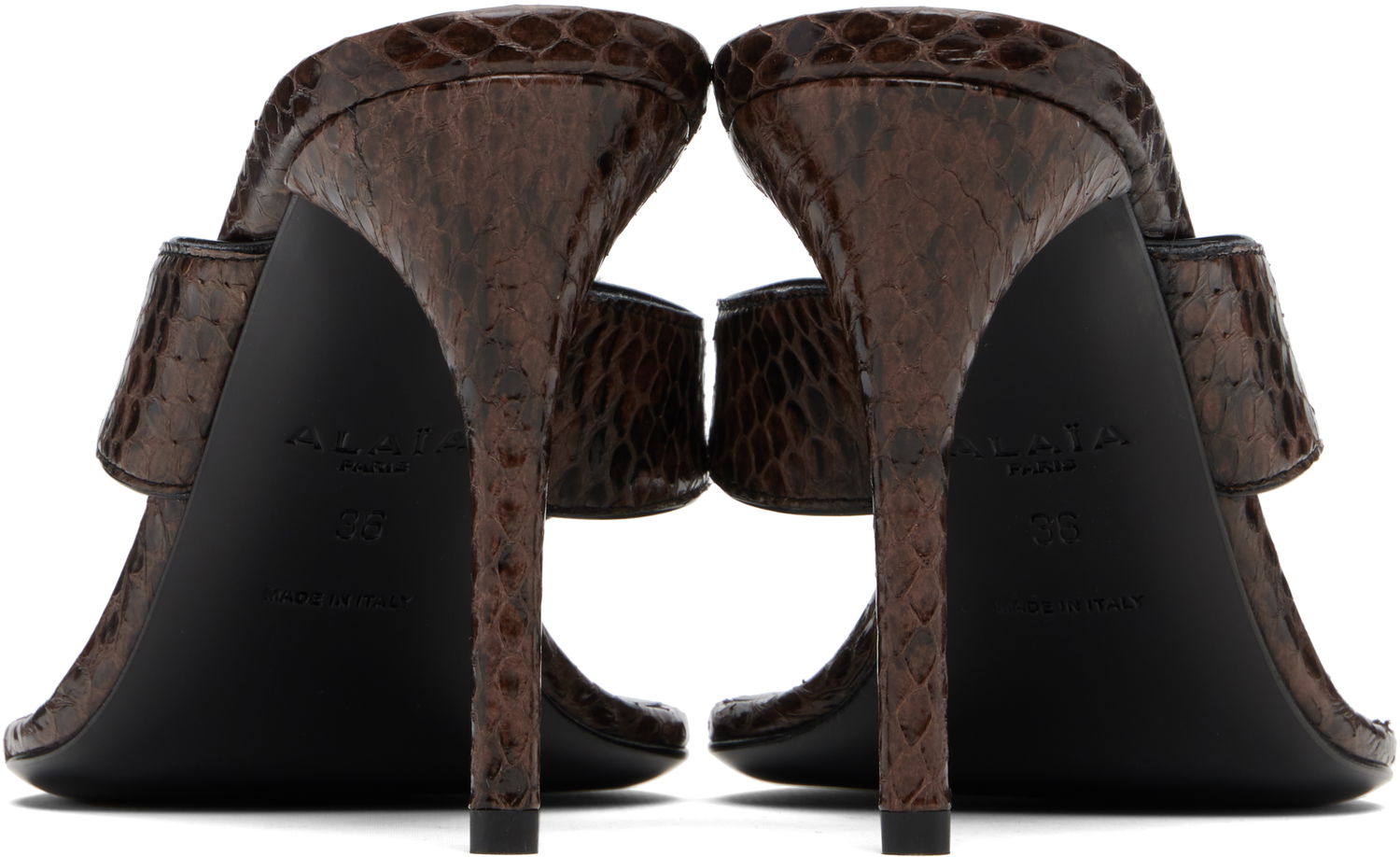 Tenisky a topánky Alaïa ALAÏA Thong Elaphe Leather Mule Sandals Hnedá | AA3S133CK326, 1