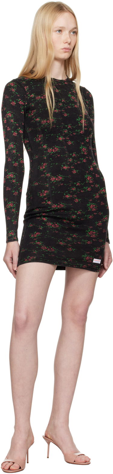 Šaty Alexander Wang Alexander Wang Floral-Print Ribbed Mini Dress Čierna | 8C1246646P, 3