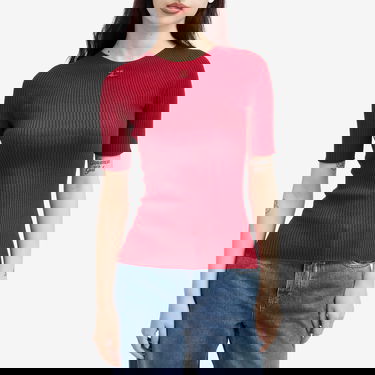 Tričko Courrèges Short Sleeves Light Rib Sweater Červená | 124MPU130FI0049-4031, 2