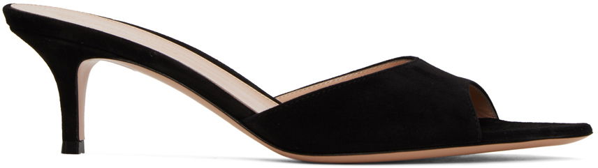 Tenisky a topánky Gianvito Rossi Pointed Suede Heeled Mules Čierna | G15110.55RIC.CAM, 0