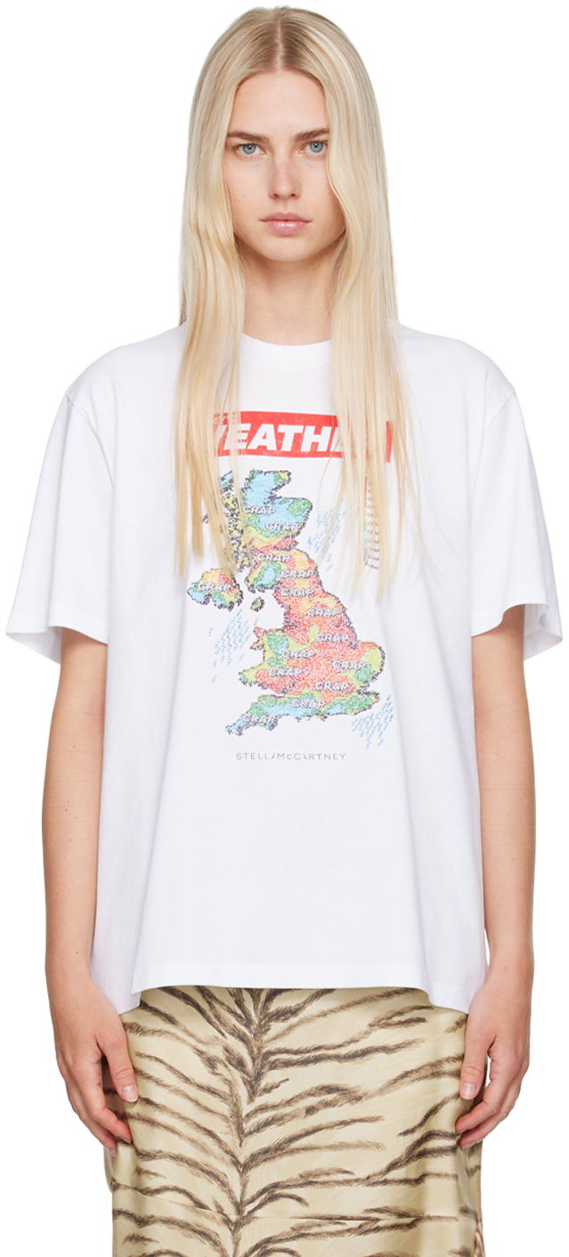 Tričko Stella McCartney Stella McCartney 'Weather' Graphic Print T-Shirt Biela | 6J01583SPZ20, 0