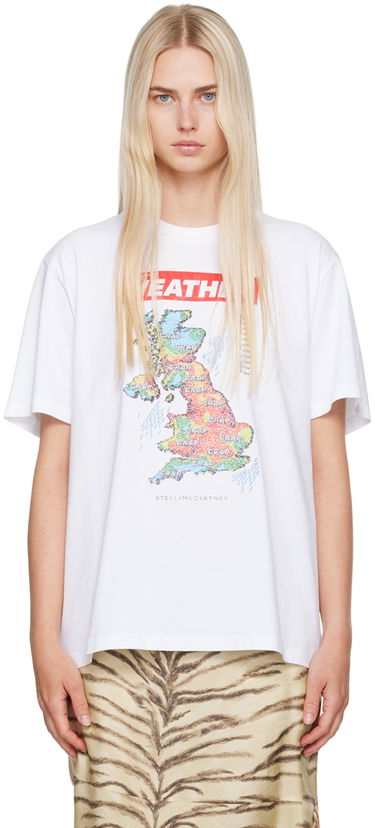 Tričko Stella McCartney Stella McCartney 'Weather' Graphic Print T-Shirt Biela | 6J01583SPZ20, 0