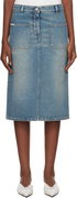 Faded Denim Midi Skirt