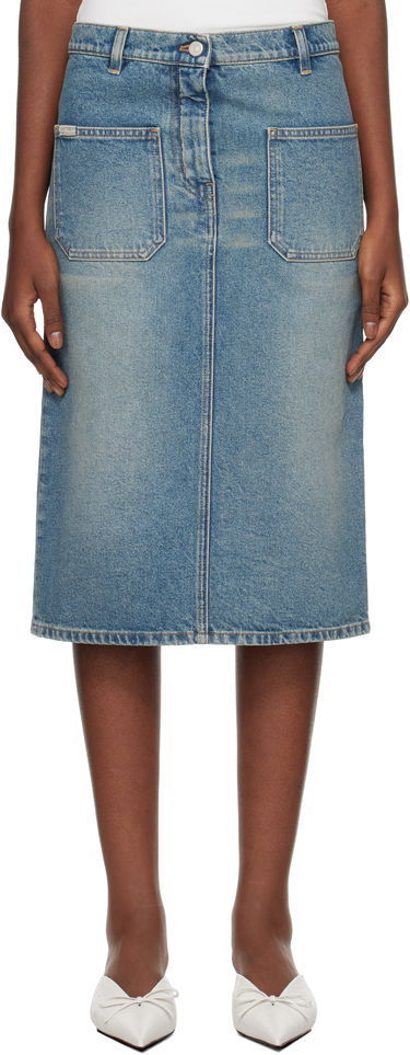 Sukňa Courrèges Faded Denim Midi Skirt Modrá | 324DJU183DE0033, 0