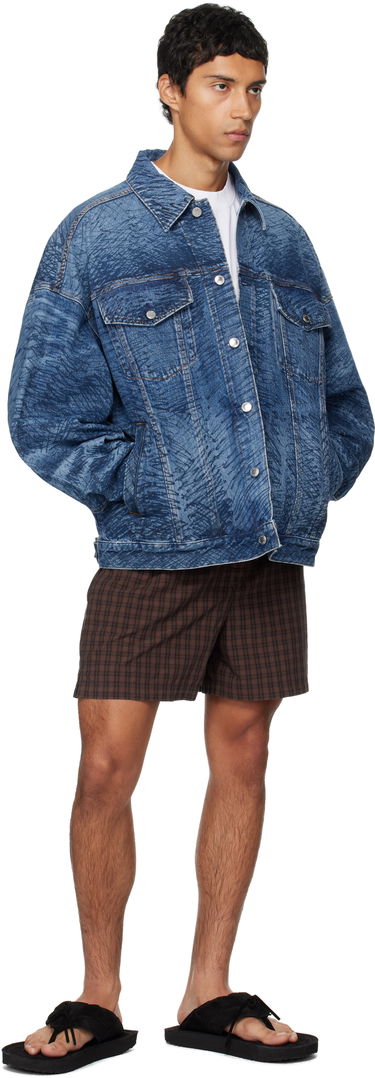 Bunda Alexander Wang Alexander Wang Graffiti Oversized Denim Trucker Jacket Modrá | 6DC3252831, 3