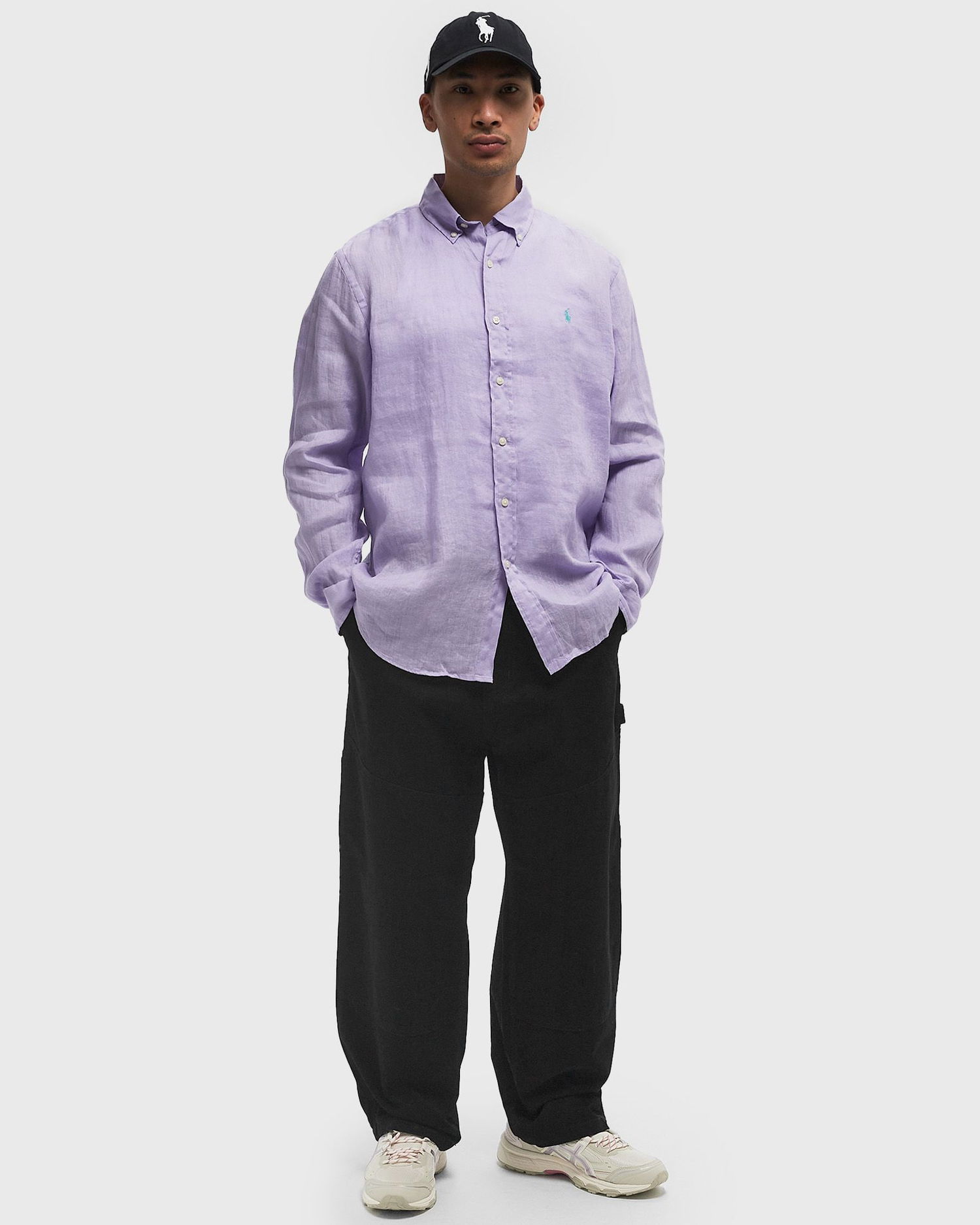 Košeľa Polo by Ralph Lauren Ralph Lauren Custom Fit Linen Long Sleeve Shirt Fialová | 710966294014, 1