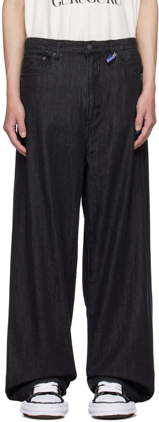 Džínsy Maison MIHARA YASUHIRO Maison MIHARA YASUHIRO Cotton Tencel Wide Leg Jeans Čierna | I12PT004, 0