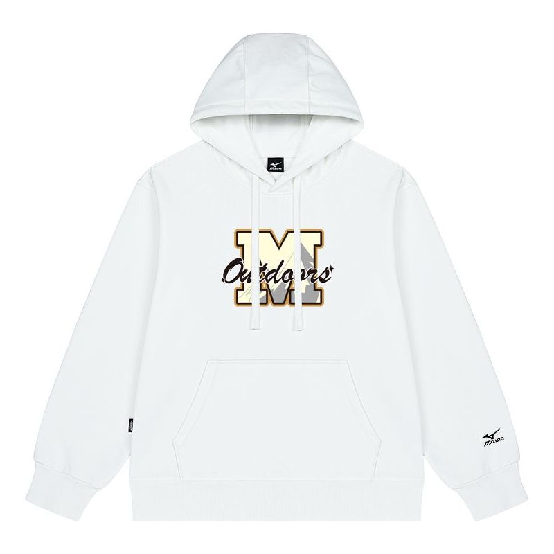 Mikina Mizuno Logo Print Hoodie Biela | A2CA2A39