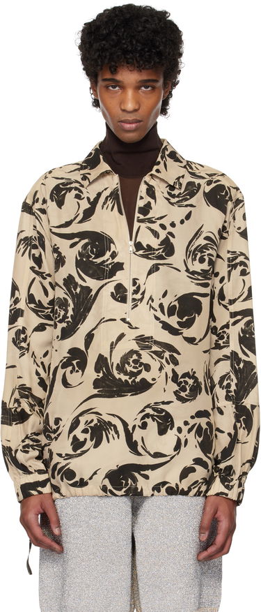 Košeľa Dries Van Noten Dries Van Noten Printed Half Zip Shirt Béžová | 251-020715-1101, 0