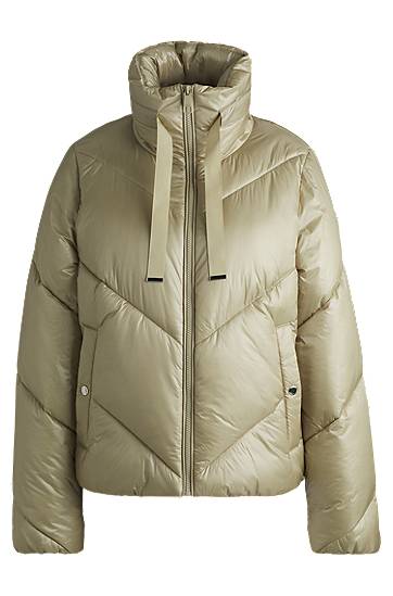 Prešívaná bunda BOSS Water-Repellent Puffer Jacket with Drawcords Zelené | 50527808, 0