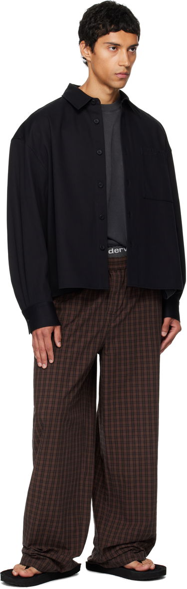 Košeľa Alexander Wang Alexander Wang Boxy Cropped Long Sleeve Shirt Čierna | 6WC3251092, 3