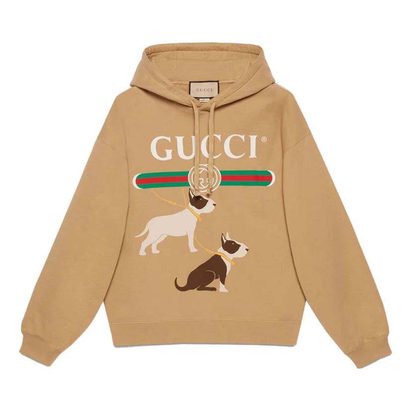 Mikina Gucci Gucci Jersey Sweatshirt with Bull Terrier Print Béžová | 721427-XJFL5-2293