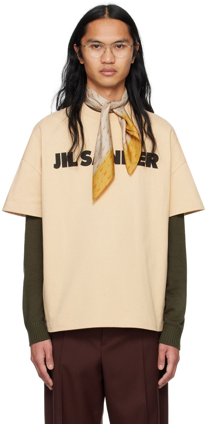 Tričko Jil Sander Oversized T-Shirt Béžová | J21GC0001 J20215