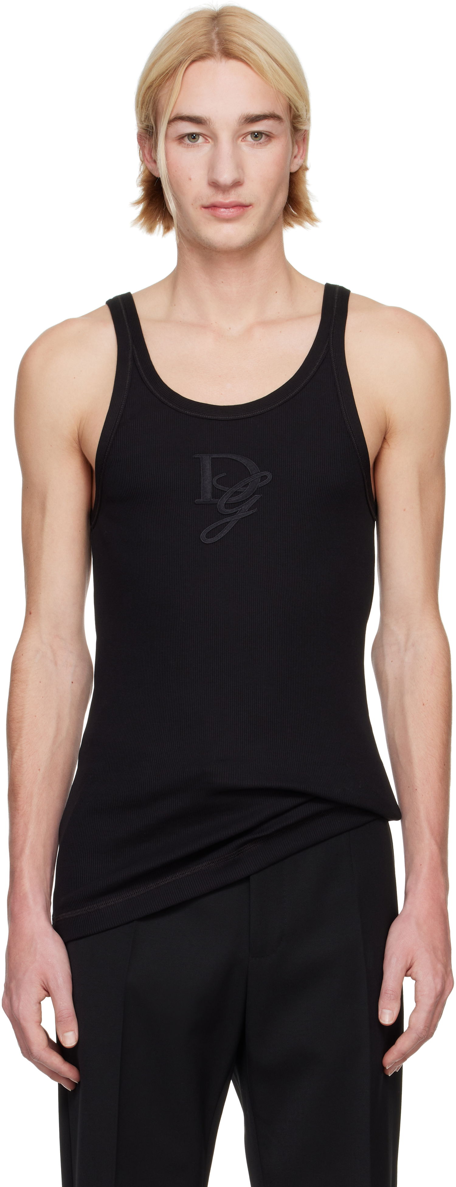 Tielko Dolce & Gabbana Logo Patch Tank Top Čierna | G8PA8ZG7N4G, 0