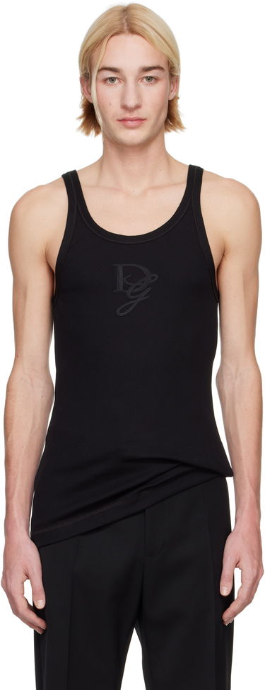 Tielko Dolce & Gabbana Logo Patch Tank Top Čierna | G8PA8ZG7N4G, 0