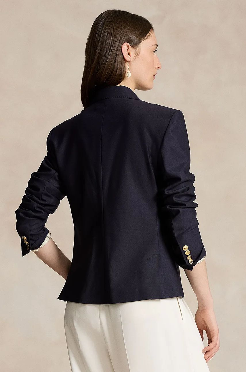 Bunda Polo by Ralph Lauren Double-Breasted Embroidered Wool Blazer Modrá | 211910403, 1