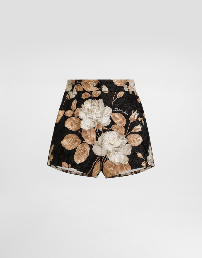 Šortky Dolce & Gabbana Dolce & Gabbana Vintage Rose-Print Brocade Shorts Čierna | FTDCJTFSTBRHN5QQ