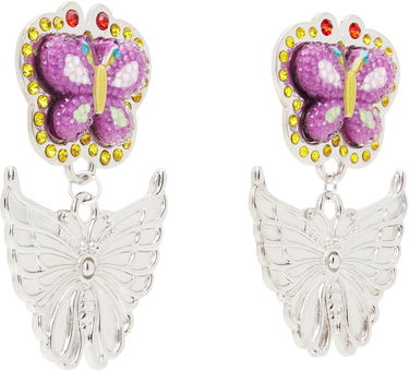 Náušnice Chopova Lowena Stacked Rhinestone and Sculpted Butterfly Drop Earrings Rôznofarebný | 6631, 1