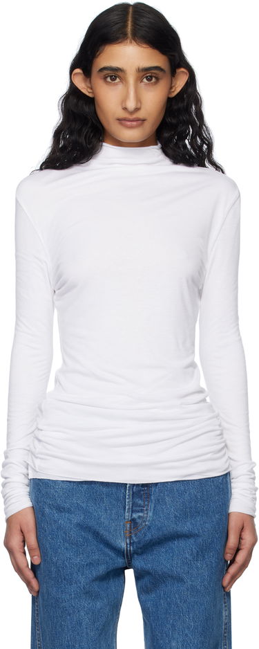 Tričko Khaite KHAITE Rolina Mock Neck Top Biela | 23674100, 0