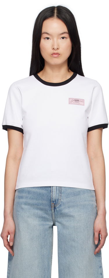 Tričko GANNI Ganni Heavy Cotton T-Shirt Biela | T4120, 0