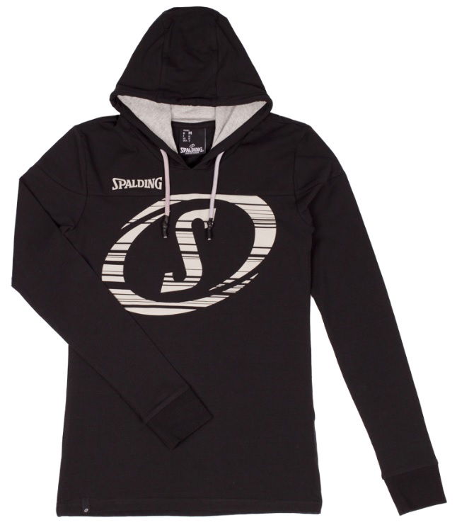 Mikina Spalding Spalding Fast Hooded Longsleeve Čierna | 40221715-blackgreymelange