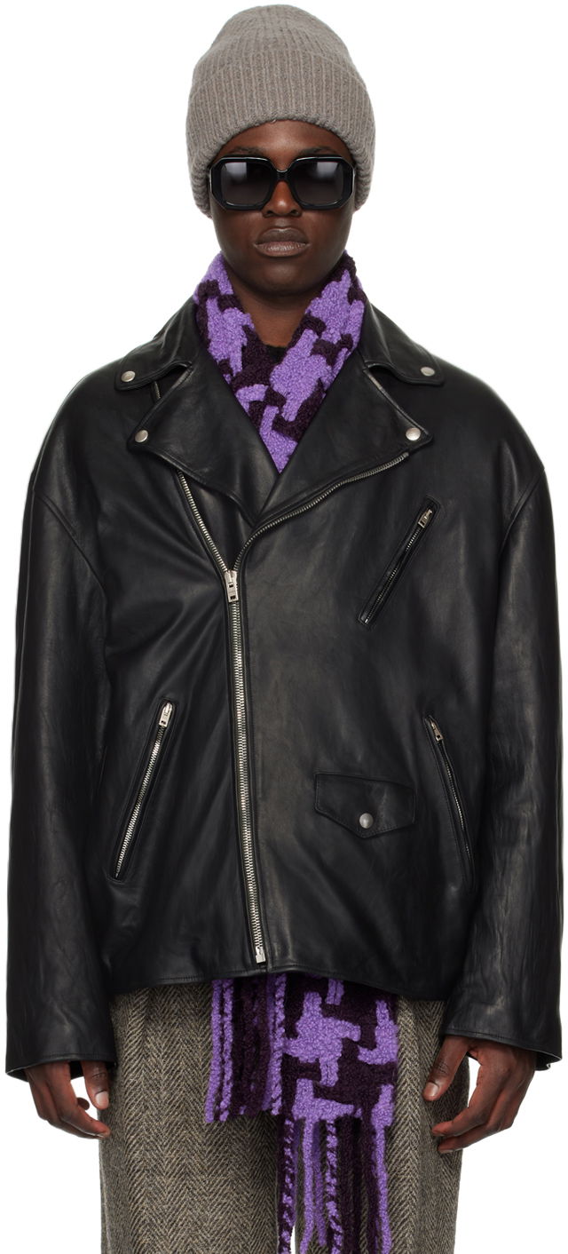 Bunda Acne Studios Distressed Leather Jacket Čierna | B70121-, 0