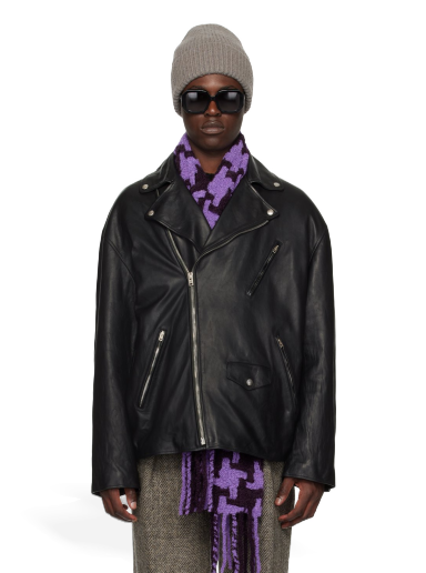 Bunda Acne Studios Distressed Leather Jacket Čierna | B70121-