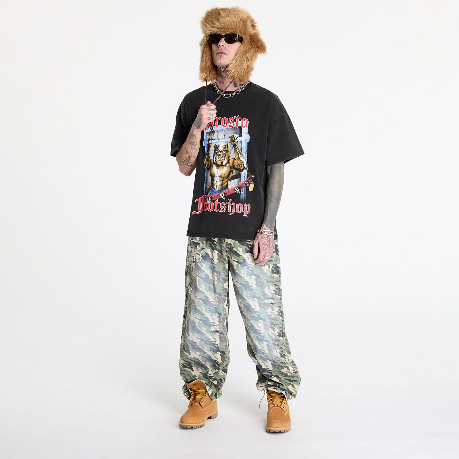 PROSTO x FTSHP Black Bulldog Graphic T-Shirt