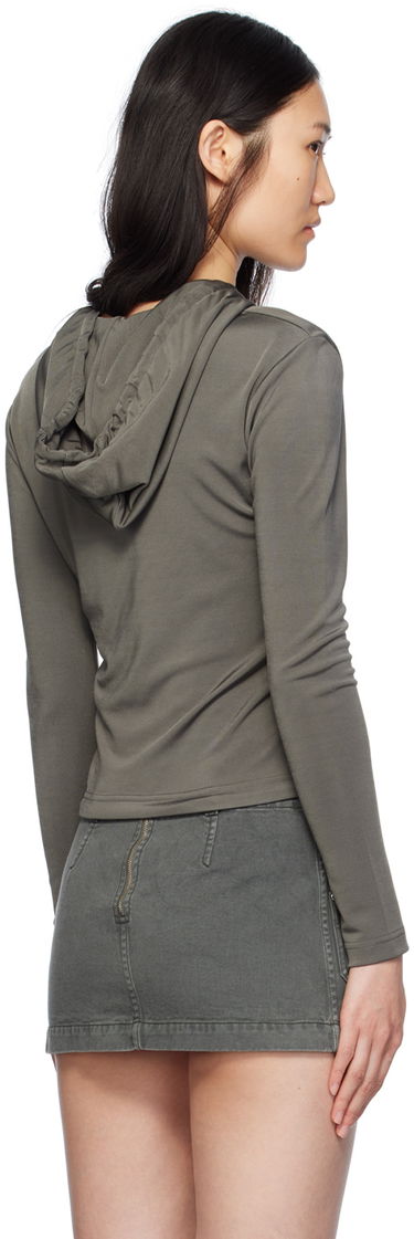 Mikina Dion Lee Lustrous Shrunken Hoodie Šedá | C3164PS24, 2