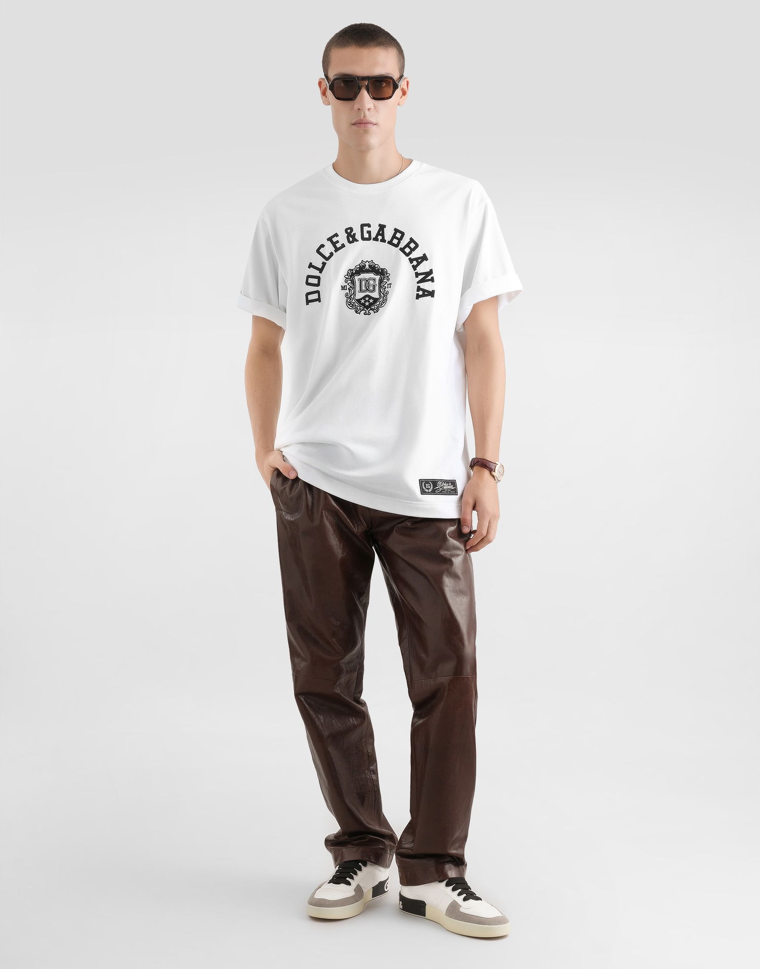 Tričko Dolce & Gabbana Jersey T-shirt With Embroidery Biela | G8PN9ZG7POPW0800, 1