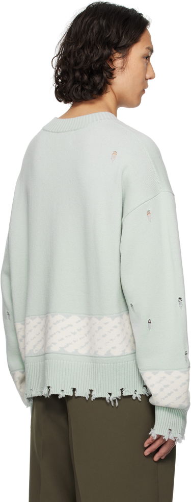 Sveter Feng Chen Wang Feng Chen Wang Ripped Jacquard Sweater Zelené | FUS19KT07, 2