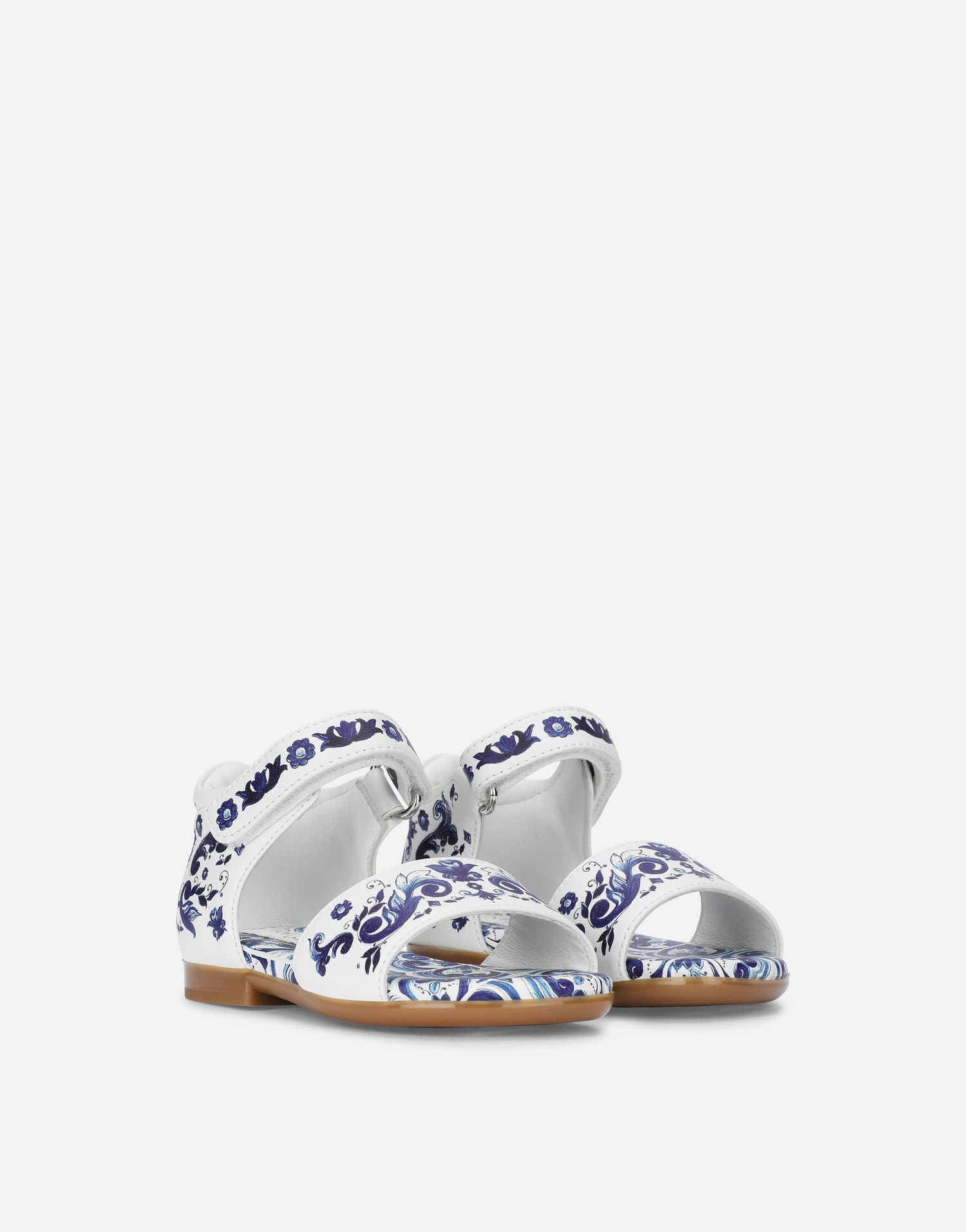 Tenisky a topánky Dolce & Gabbana Dolce & Gabbana Calfskin Sandals Majolica Print For First Steps Rôznofarebný | D20064AC113HA3OB, 1
