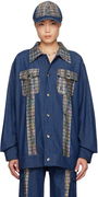Anna Sui Denim Jacket with Tweed Panels