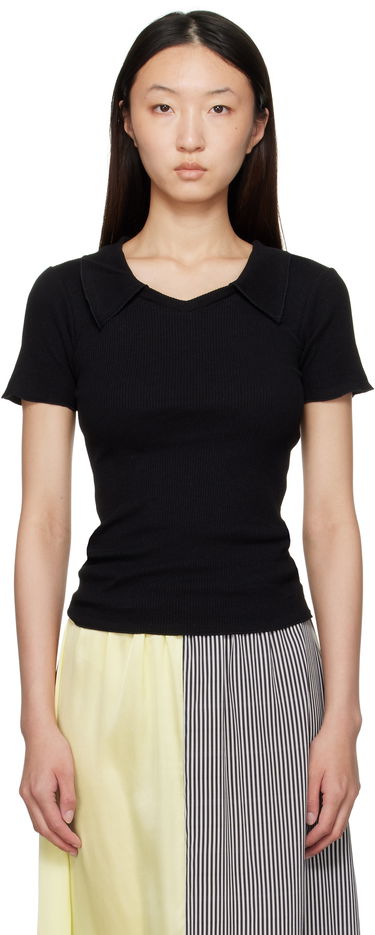 Tričko Baserange Baserange Iso Ribbed Collar T-Shirt Čierna | TTIT-RCR-AU25, 0