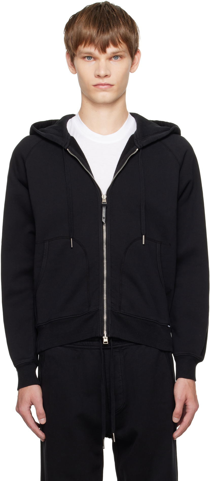 Mikina Tom Ford TOM FORD Cotton Zip Hoodie Čierna | JDL010-JMC072