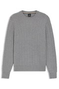 Virgin-wool sweater with herringbone structure