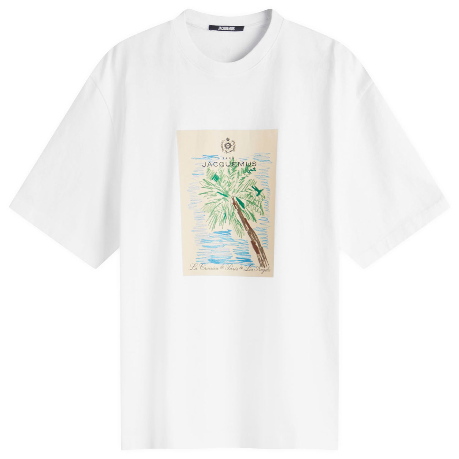 Tričko Jacquemus Jacquemus Men's Arty Hotel Logo T-Shirt, Size Large Biela | 25E255JS319-2102-1IV, 1