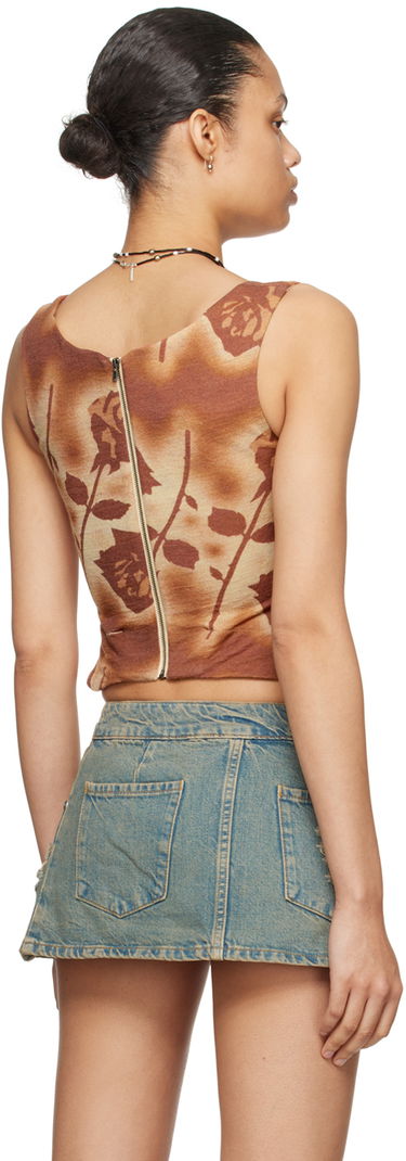 Tielko Miaou Miaou Imogene Rose Print Tank Top Hnedá | 7023WOSSRO, 2