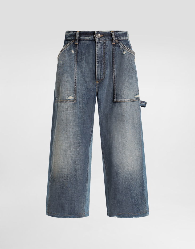 Šortky Dolce & Gabbana Dolce & Gabbana Distressed Denim Bermuda Shorts Modrá | FTDGGDG8OD4S9001