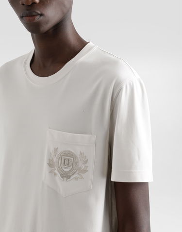 Tričko Dolce & Gabbana Dolce & Gabbana Cotton T-Shirt with Embroidered Logo Biela | G8RA2ZG7O2GA4567, 3
