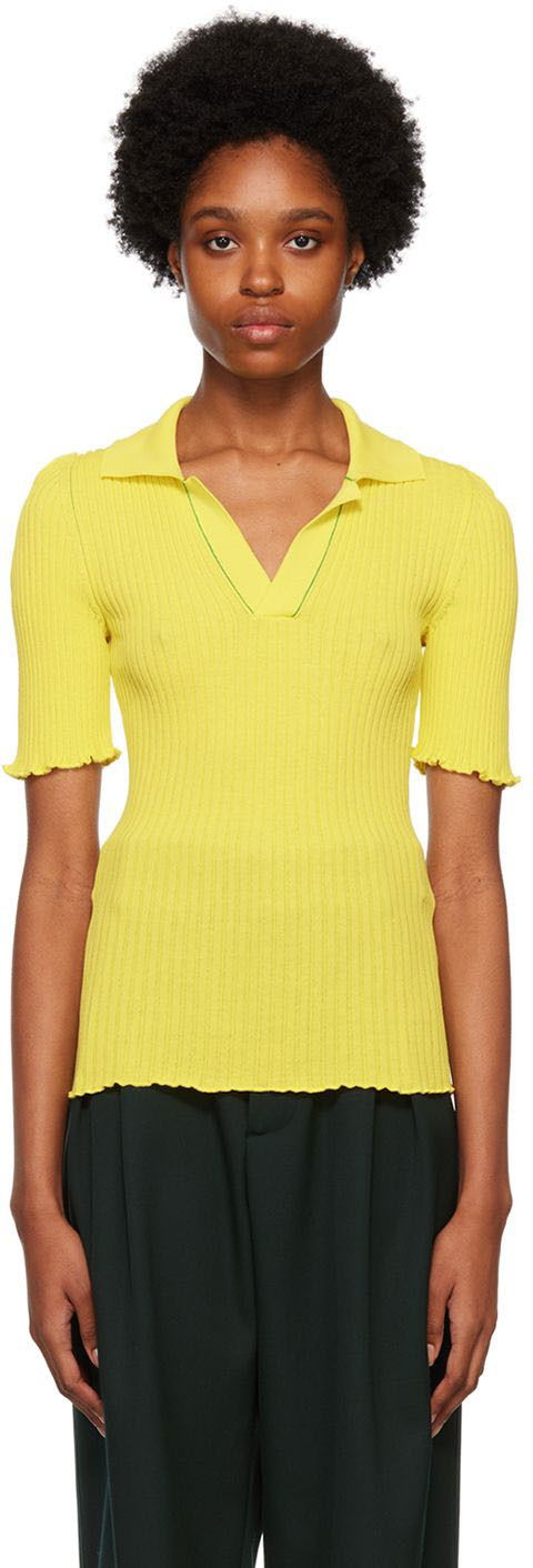Polo tričko Bottega Veneta Cotton Polo Tee Žltá | 672044 V26U0, 0