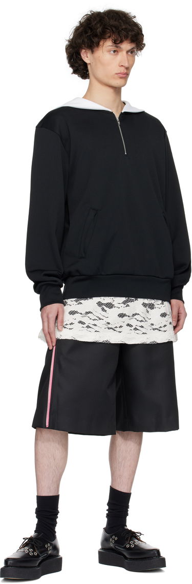 Mikina Comme des Garçons Homme Plus Smooth Thick Quarter Zip Sweatshirt Čierna | PO-T032-051, 3