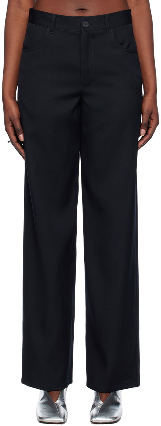 Nohavice Jil Sander Wide-Leg Trousers Navy | J04KA0004_J40003