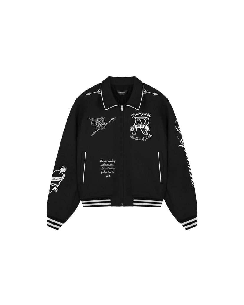 Bunda Represent Clo Represent Cherub Wool Varsity Jacket Jet Black Čierna | MJ1008-01
