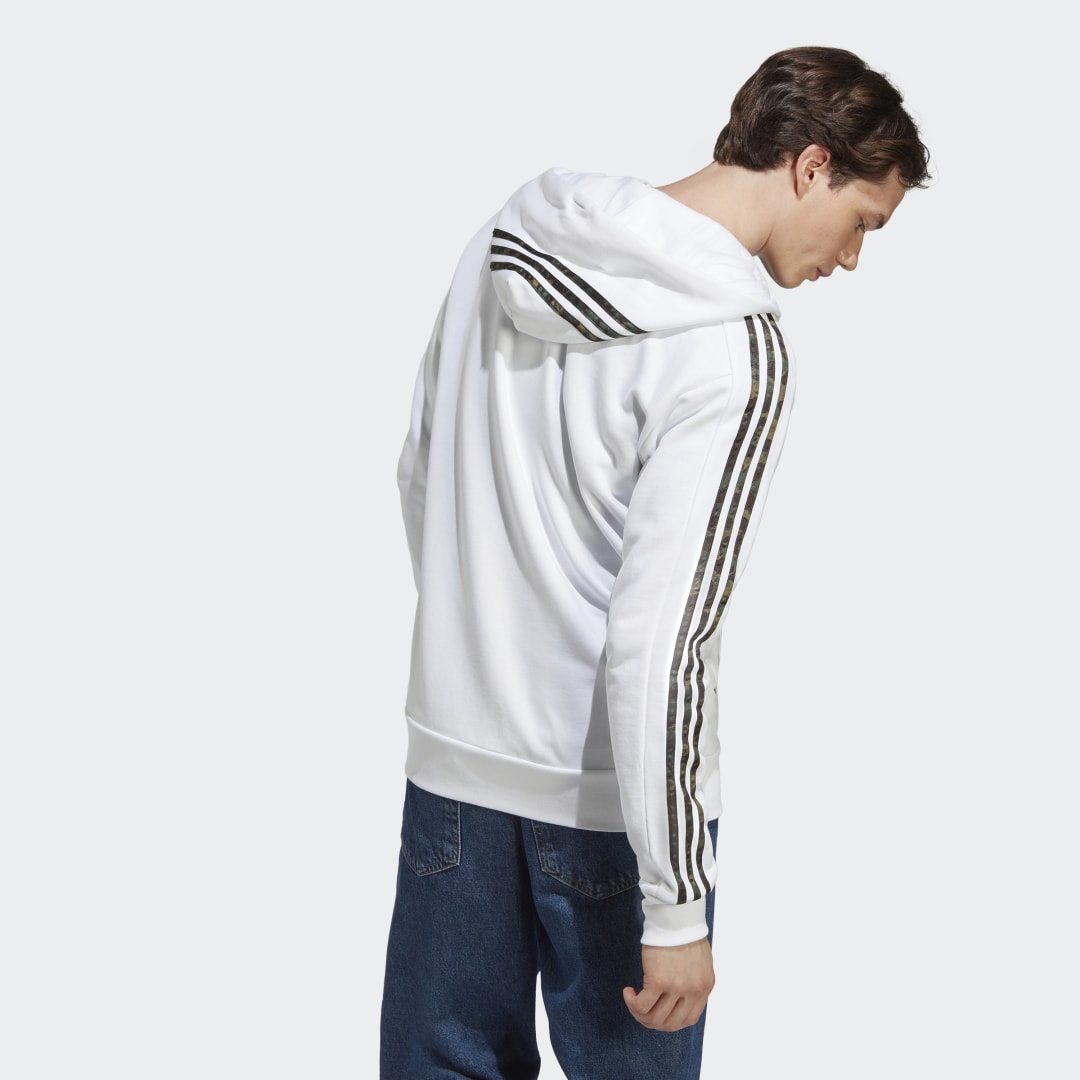 Essentials French Terry 3-Stripes Full-Zip Hoodie