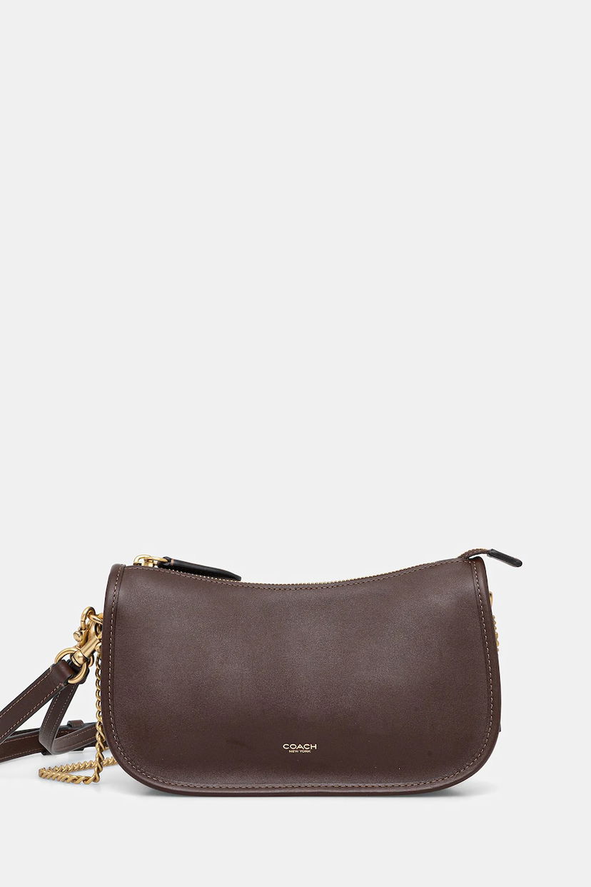 Taška cez rameno Coach Waverly Crescent Chain Shoulder Bag Hnedá | CCC36